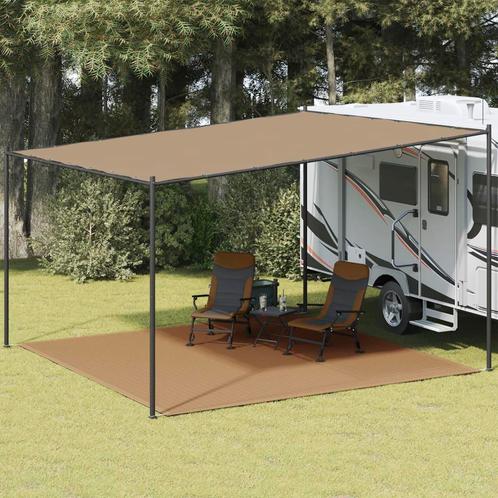 vidaXL Tapis de tente 400x400 cm Taupe, Caravanes & Camping, Accessoires de tente, Neuf, Envoi