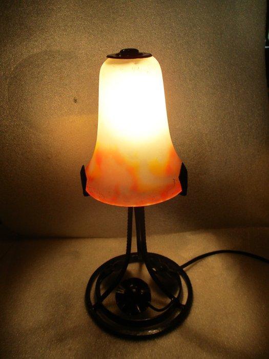 Müller Frères - Lampe - Art Déco. Tulipe verre signée G.V., Antiek en Kunst, Kunst | Designobjecten