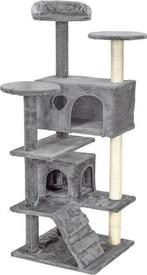 Krabpaal & speelhuis - katten - grijs - 131 cm hoog, Ophalen of Verzenden, Nieuw
