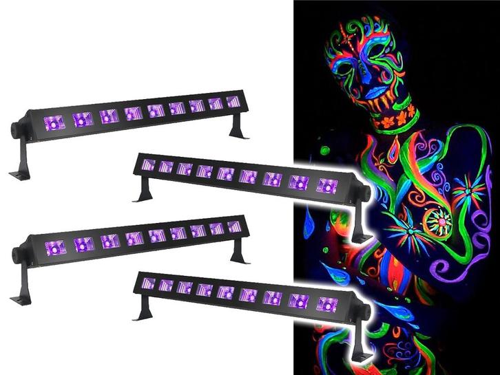 Ibiza Light LED-UVBAR-4 Wash Blacklight 9x 3W 4 Pack, Musique & Instruments, Lumières & Lasers