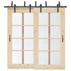 vidaXL Doos met onderdelen voor schuifdeur 213,5 cm staal, Doe-het-zelf en Bouw, Hang- en Sluitwerk, Verzenden, Nieuw