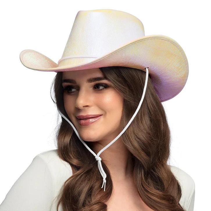 Cowboy Hoed Parelmoer, Hobby en Vrije tijd, Feestartikelen, Nieuw, Verzenden