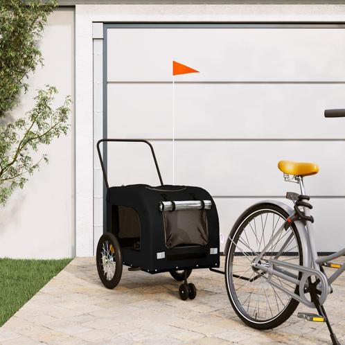 vidaXL Hondenfietstrailer oxford stof en ijzer zwart, Dieren en Toebehoren, Overige Dieren-accessoires, Nieuw, Verzenden