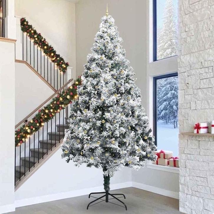 vidaXL Kunst Kerstboom met Verlichting en Ballenset Groen, Diversen, Kerst, Nieuw, Verzenden