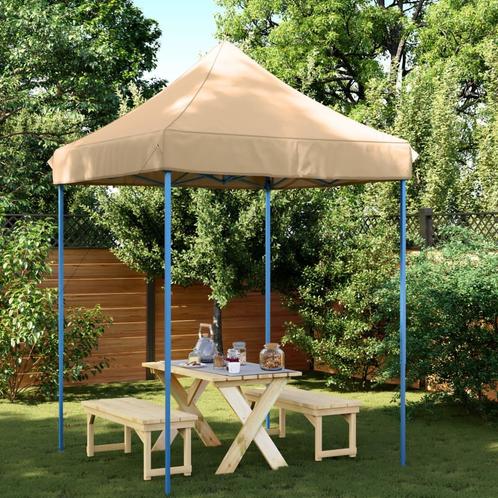 vidaXL Partytent inklapbaar pop-up 200x200x306 cm beige, Tuin en Terras, Partytenten, Nieuw, Verzenden