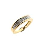 Gouden ring pavé gezet met diamanten | 0,38 ct. (pave), Bijoux, Sacs & Beauté, Bagues, Ophalen of Verzenden