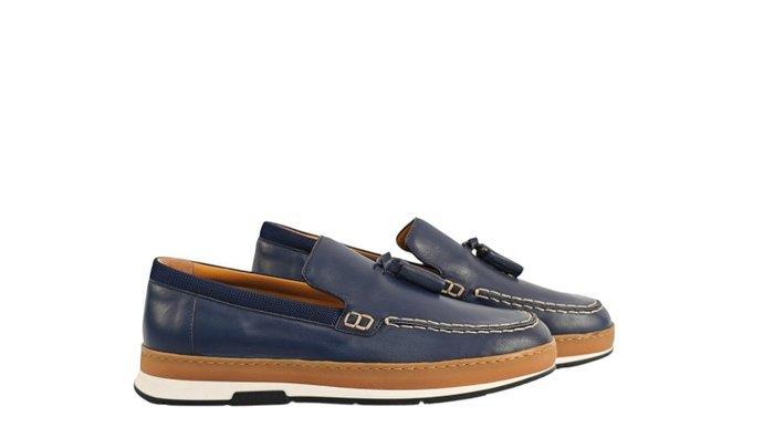 TESTONI Livorno SlipOn Casual Loafer Blue Calf 8 UK - 42, Kleding | Heren, Schoenen