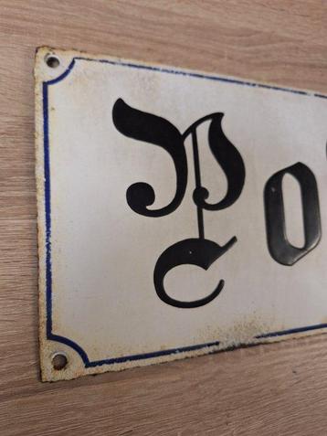 Seltenes Emailschild um 1900 POSTPLATZ - Plaque émaillée -