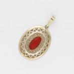 Pendentif - 14 carats Or jaune - Corail rouge, Bijoux, Sacs & Beauté, Bijoux anciens