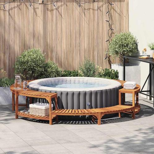 vidaXL Ronde Buitenzwembad Omheining Bruin Ø275 cm Massief, Tuin en Terras, Zwembaden, Nieuw, Verzenden