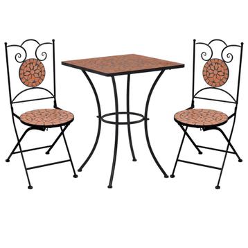 vidaXL 3-delige Bistroset mozaïek keramische tegel, Verzenden