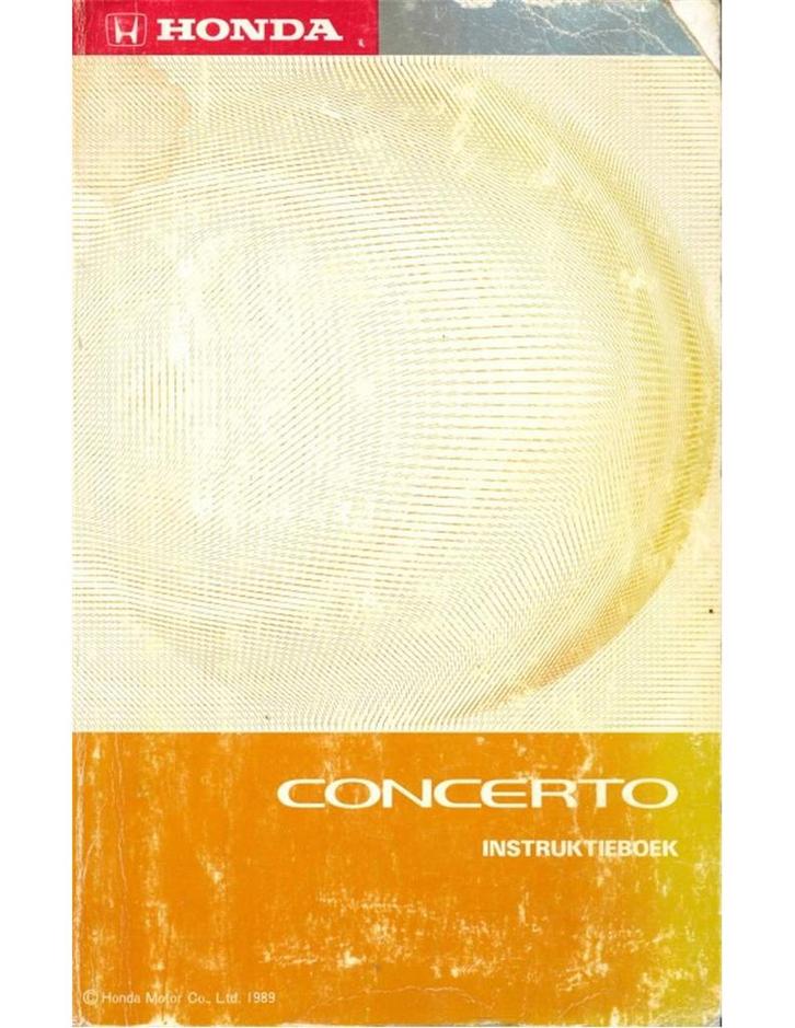 1989 HONDA CONCERTO INSTRUCTIEBOEKJE NEDERLANDS, Auto diversen, Handleidingen en Instructieboekjes