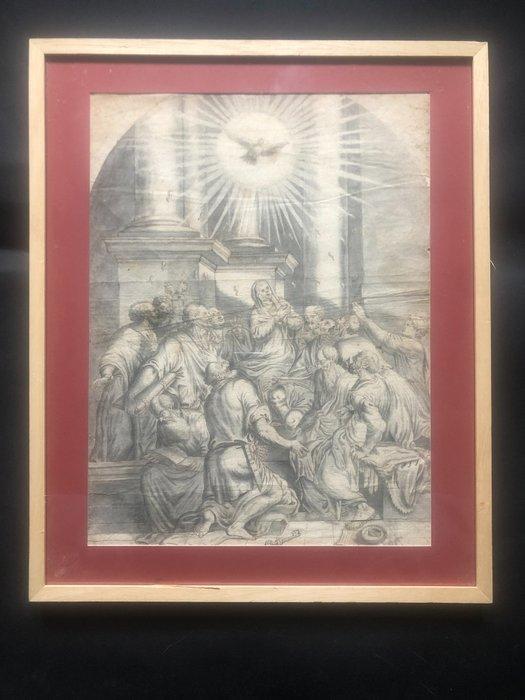 Italian School (XVII-XVIII) - Pentecoste, Antiek en Kunst, Kunst | Schilderijen | Klassiek