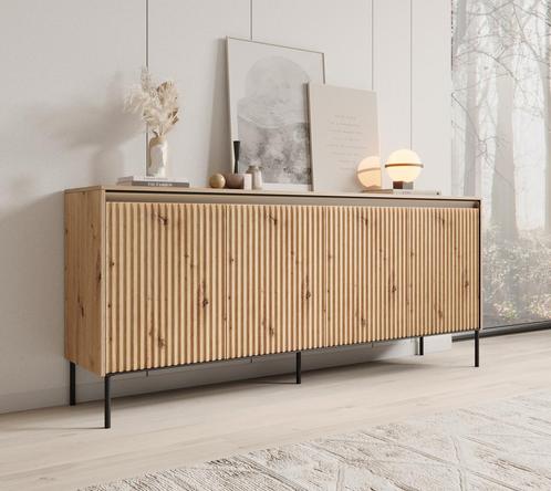 Meubella Dressoir Timoteo eiken 190 cm, Maison & Meubles, Armoires | Dressoirs, Envoi