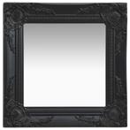 vidaXL Wandspiegel barok stijl 40x40 cm zwart, Huis en Inrichting, Woonaccessoires | Spiegels, Nieuw, Verzenden