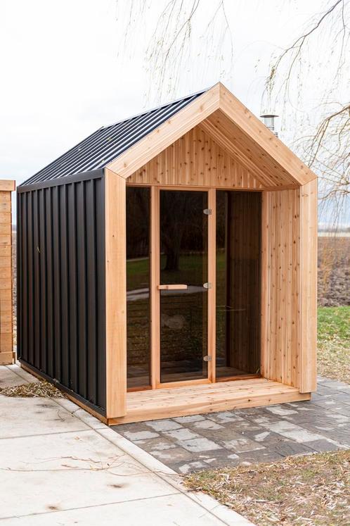 Pure Cube Hudson Sauna | Buitensauna Red Cedar, Sport en Fitness, Sauna, Fins of Traditioneel, Complete sauna, Nieuw, Ophalen of Verzenden