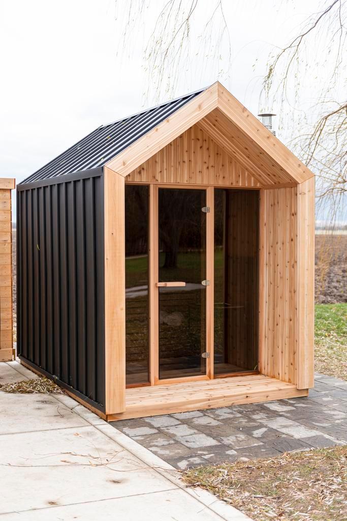 Pure Cube Hudson Sauna | Buitensauna Red Cedar, Sport en Fitness, Sauna, Fins of Traditioneel, Complete sauna, Nieuw, Ophalen of Verzenden
