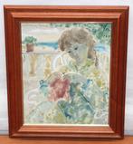 Carmen Navarra Pruna (1933) - NO RESERVE - Mujer tejiendo en, Antiek en Kunst
