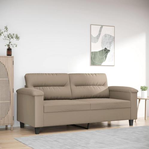 vidaXL Tweezitsbank 140 cm microvezelstof taupe, Huis en Inrichting, Zetels | Zetels, Nieuw, Verzenden