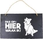 Waakbord Bordercollie 15 X 25 Cm Leisteen Zwart, Verzenden, Nieuw
