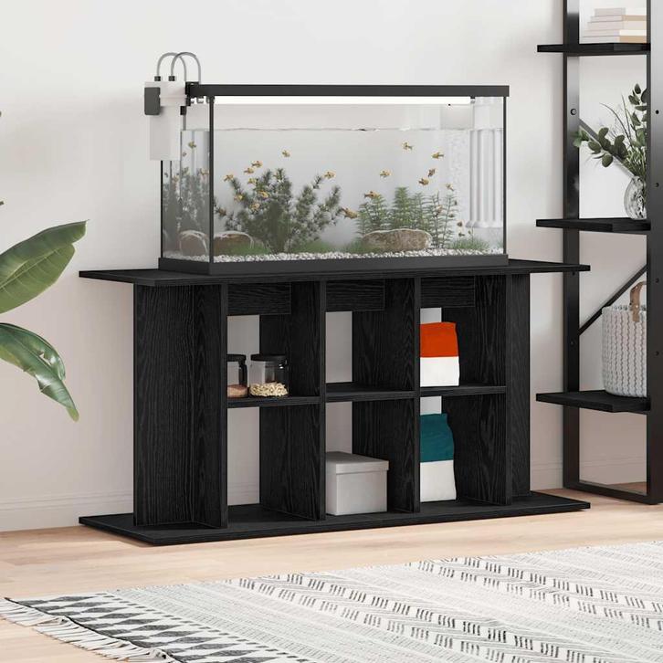 vidaXL Aquariumstandaard Zwart Eiken 120x40x60 cm Bewerkt, Dieren en Toebehoren, Vissen | Aquaria en Toebehoren, Nieuw, Verzenden