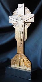 Art Deco Crucifix - Brons, Marmer - 1920-1930 - Charles, Antiek en Kunst