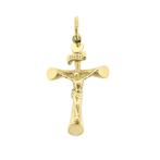 Gouden hanger van een kruis met corpus | INRI, Handtassen en Accessoires, Ophalen of Verzenden, Gebruikt, Goud, Overige merken