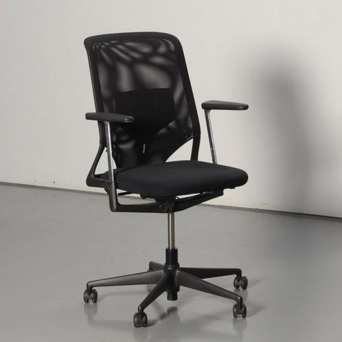 Vitra bureaustoel, zwart / mesh, 2D armleggers, Huis en Inrichting, Bureaus, Gebruikt, Ophalen of Verzenden