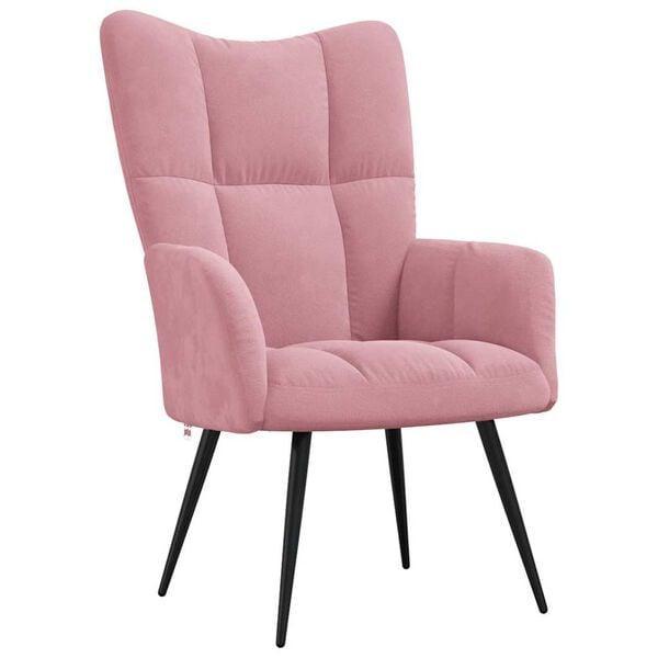 Relaxstoel Roze Fluweel | Tweede Kansje, Huis en Inrichting, Fauteuils, 50 tot 75 cm, Minder dan 75 cm, Nieuw, Verzenden