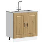 vidaXL Spoelbakonderkast Kalmar 80x46x81,5 cm hout, Huis en Inrichting, Kasten | Overige, Verzenden, Nieuw