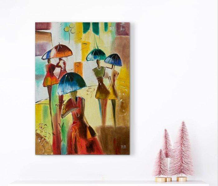 Petrus Tanya (1969) - Dancing athmosphere, Antiquités & Art, Art | Peinture | Moderne