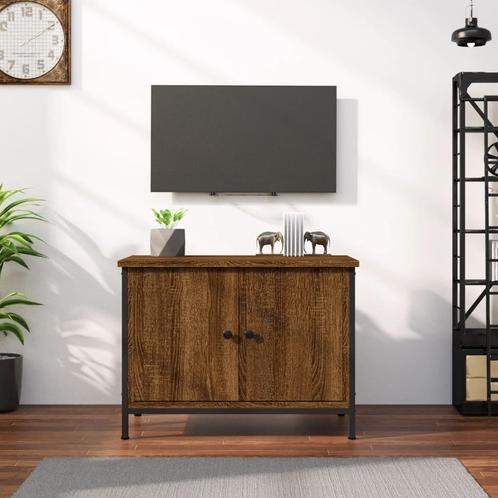 vidaXL Meuble TV avec portes chêne marron 60x35x45cm, Huis en Inrichting, Kasten |Televisiemeubels, Verzenden