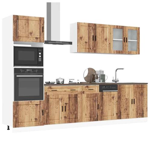 vidaXL 7-delige Keukenkastenset Porto bewerkt hout oud, Huis en Inrichting, Kasten | Overige, Nieuw, Verzenden