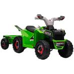 TRUUSK Oplaadbare Kinderquad Groen - Met Aanhanger - 2,5 Km/, Kinderen en Baby's, Speelgoed | Buiten | Voertuigen en Loopfietsen