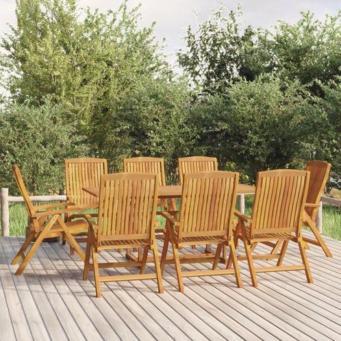 vidaXL Ensemble à manger de jardin 9 pcs Bois de teck, Tuin en Terras, Tuinsets en Loungesets, Verzenden