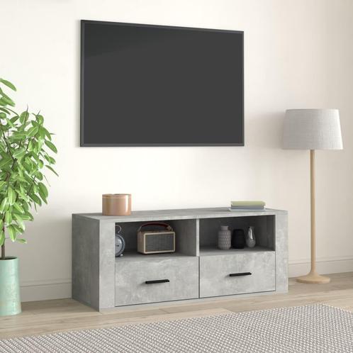 vidaXL Tv-meubel 100x35x40 cm bewerkt hout betongrijs, Huis en Inrichting, Kasten |Televisiemeubels, Nieuw, Verzenden