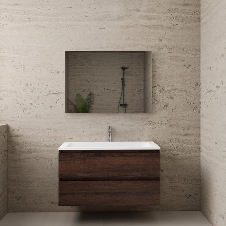 ACTIE BWS Badmeubel | Paris | Sonoma Choco 100 cm |, Doe-het-zelf en Bouw, Sanitair, Bad, Nieuw, Ophalen of Verzenden