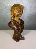 C. Jacobs - sculptuur, Statua busto donna gesso Art nouveau