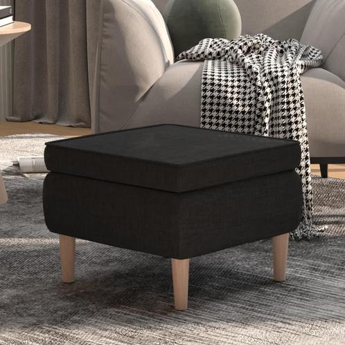 vidaXL Tabouret avec pieds en bois Noir Tissu, Maison & Meubles, Chaises, Neuf, Envoi