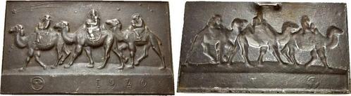 Einseitige Eisenguss-neujahrsplakette 1926 Eisenguss Lauc..., Postzegels en Munten, Penningen en Medailles, Verzenden