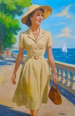 Tiziano Marini (1985) - Sul lungomare, Antiek en Kunst, Kunst | Schilderijen | Modern