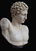 sculptuur, Busto Hermes - 52 cm - Marmer, Antiek en Kunst