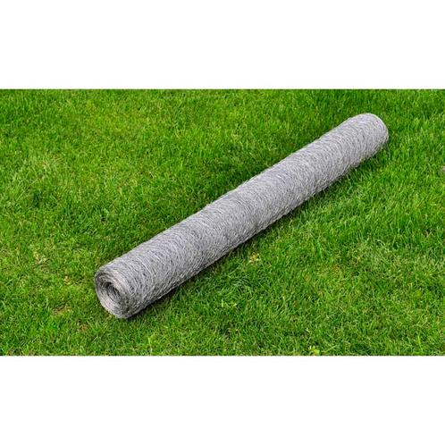 vidaXL Kippengaas 25x0,5 m gegalvaniseerd staal, Tuin en Terras, Tuinhekken en Hekwerk, Nieuw, Verzenden