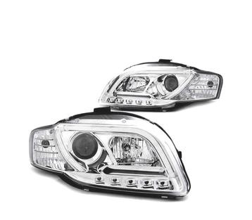 Phares Led Pour Audi A4 B7 04-08 Tru Drl Ece-R87 Chromé, Verzenden