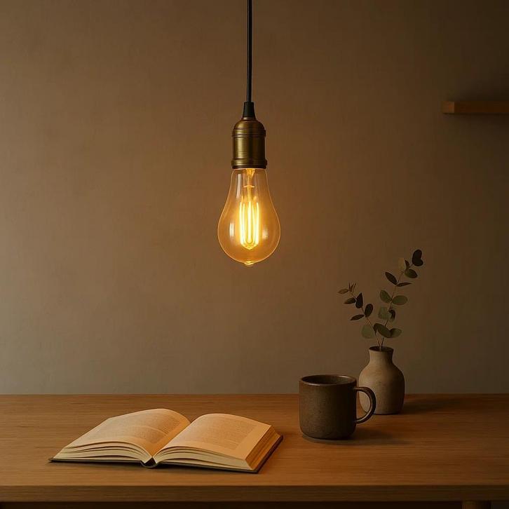 Glas & Bollen Messing Snoer & Houder Antiek Koper E40 Fittin, Huis en Inrichting, Lampen | Overige, Verzenden