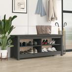 vidaXL Schoenenbank 110x38x45,5 cm massief grenenhout grijs, Verzenden, Nieuw