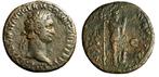 Romeinse Rijk. Domitianus (81-96 n.Chr.). As AD 88-89 Rome., Postzegels en Munten