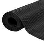 TM Vloermat anti-slip 3 mm 1,5x4 m rubber brede ribbel zwart, Nieuw, Verzenden