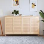 vidaXL Kastdeuren met lamellen 4 st 99,3x49,4 cm massief, Doe-het-zelf en Bouw, Verzenden, Nieuw