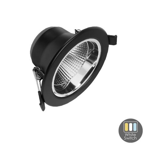 LED Downlighter Tri-Color 10W Ø9cm Zwart Dimbaar, Huis en Inrichting, Lampen | Overige, Nieuw, Verzenden